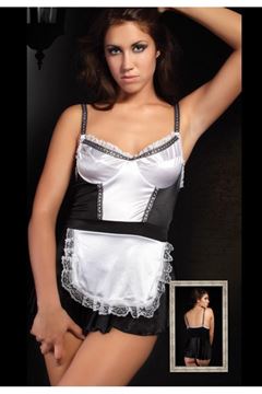 Missvera Saten Hizmetçi Kostüm 9023 resmi