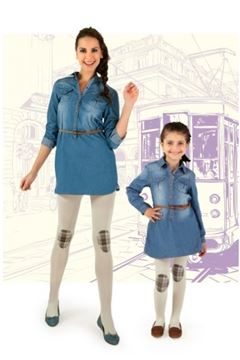 DayMod Diz Yaması Desenli Külotlu Çorap Lola resmi