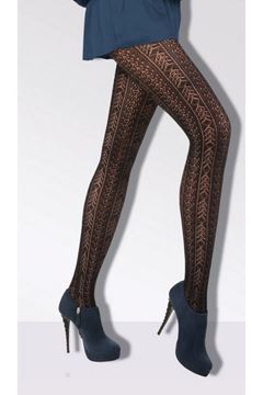 DayMod File Desenli Külotlu Çorap Amatista resmi