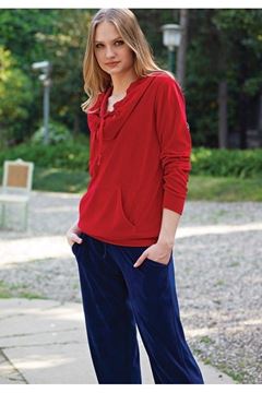  Penye Mood Şal Yaka Kadife Pijama Takım 7281 resmi