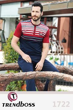 Trendboss Ringel Erkek 3 lü Pijama Takım 1722 resmi
