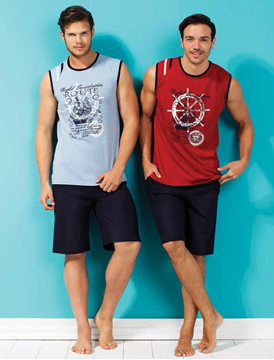 MOD Collection 2015 Yazlık Yuvarlak Yaka Kolsuz Şort Tk.1794 resmi