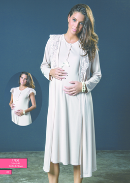 Bondy Lohusa Penye Ekru Gecelik Takımı 17220 resmi