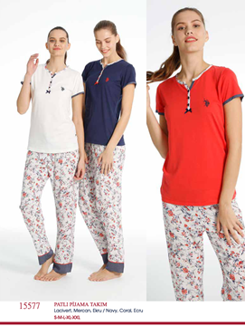 U.S Polo 15577 Bayan Patlı Pijama Takım resmi