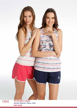 U.S Polo 15642 Bayan Top Short Takım resmi