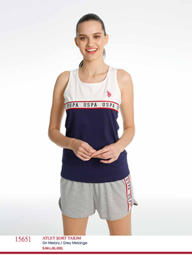 U.S Polo 15651 Bayan Top Short Takım resmi