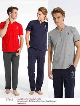 U.S Polo 17142 Erkek Sahte Patlı Pijama Takım resmi