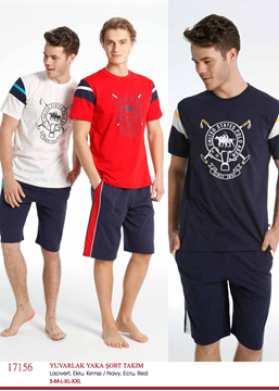 U.S Polo 17156 Erkek Yuvarlak Yaka Short Takım resmi
