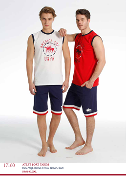 U.S Polo 17160 Erkek Top Short Takım resmi