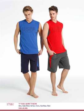 U.S Polo 17161 Erkek V Yaka Short Takım resmi