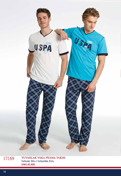 U.S Polo 17169 Erkek Yuvarlak Yaka Pijama Takım resmi