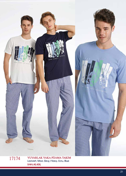 U.S Polo 17174 Erkek Yuvarlak Yaka Pijama Takım resmi
