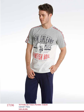 U.S Polo 17196 Erkek Yuvarlak Yaka Pijama Takım resmi
