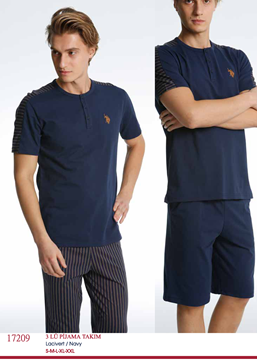 U.S Polo 17209 Erkek 3 Lü Pijama Takım resmi