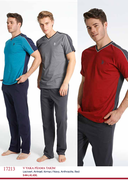 U.S Polo 17213 Erkek V Yaka Pijama Takım resmi